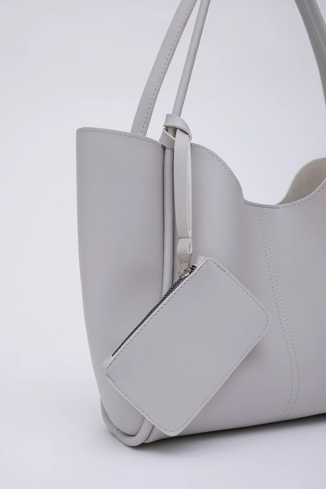 Mina Fashion Bolsa Feminina De Mão E Ombro Com Fecho De Pressão Carteira De Couro Sintético E Bolsa De Maquiagem Roupas por atacado 4