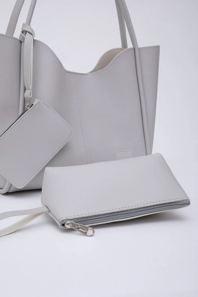 Mina Fashion Bolsa Feminina De Mão E Ombro Com Fecho De Pressão Carteira De Couro Sintético E Bolsa De Maquiagem Roupas por atacado 5