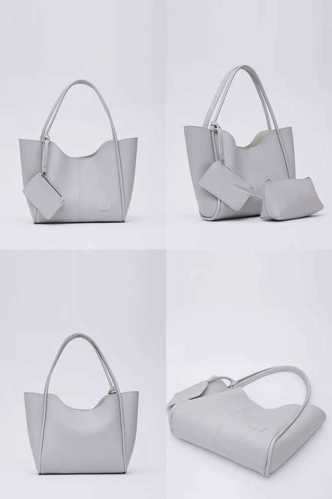 Mina Fashion Bolsa Feminina De Mão E Ombro Com Fecho De Pressão Carteira De Couro Sintético E Bolsa De Maquiagem Roupas por atacado 7