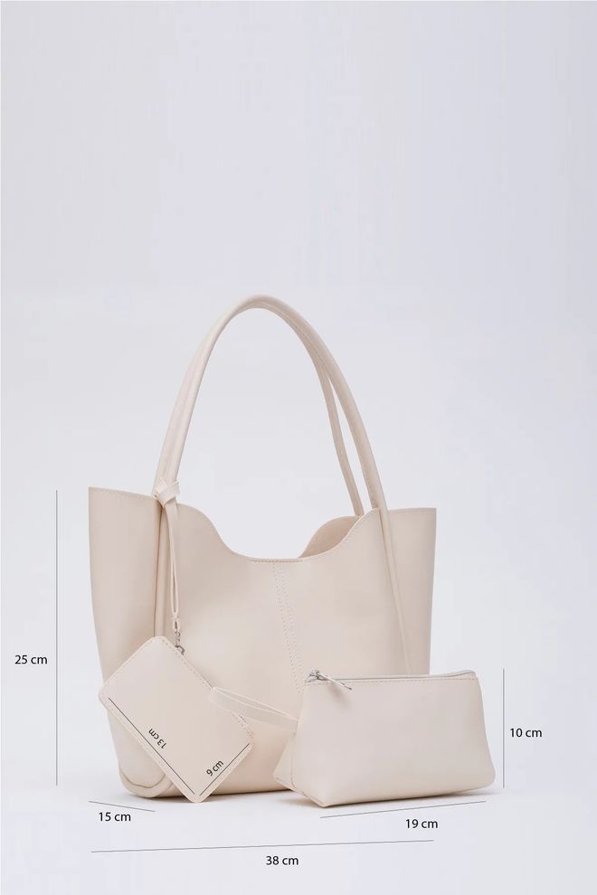 Mina Fashion Bolsa Feminina De Mão E Ombro Com Carteira De Couro Sintético E Bolsa De Maquiagem Roupas por atacado 1