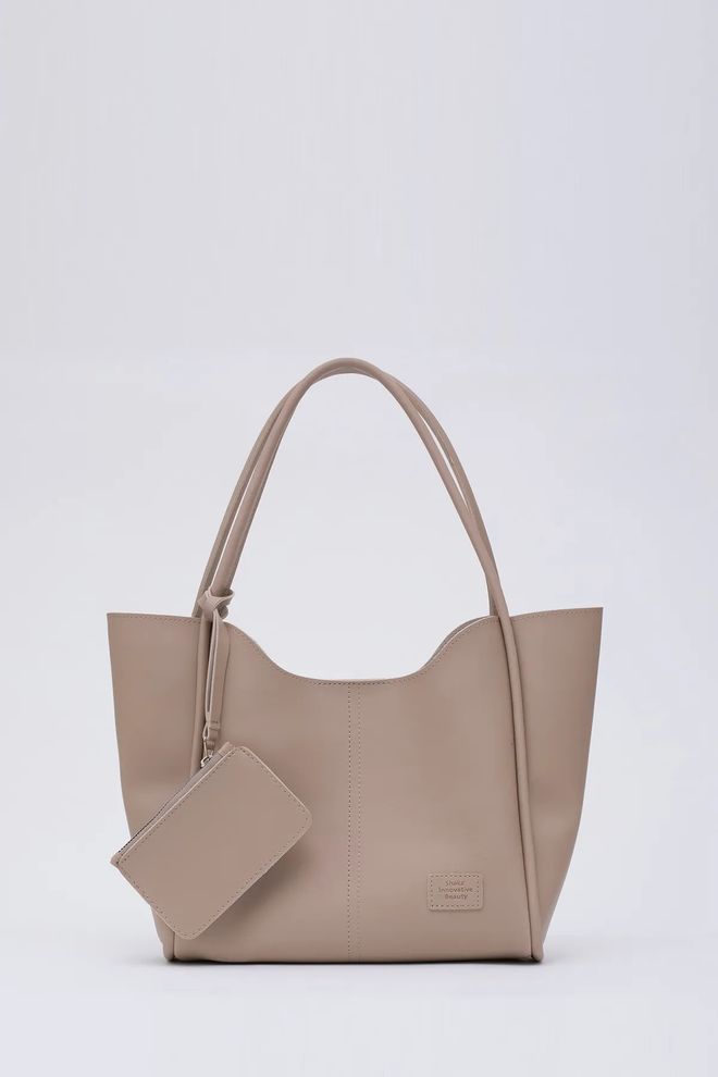 Mina Fashion Bolsa Feminina De Mão E Ombro Com Fecho De Pressão Carteira De Couro Sintético E Bolsa De Maquiagem Roupas por atacado 0