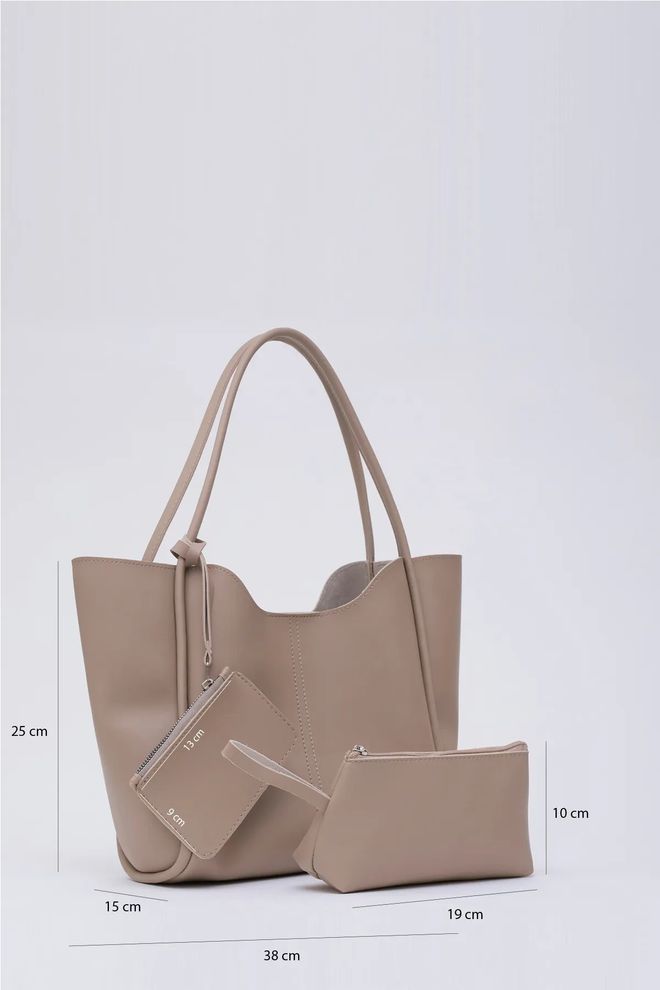 Mina Fashion Bolsa Feminina De Mão E Ombro Com Fecho De Pressão Carteira De Couro Sintético E Bolsa De Maquiagem Roupas por atacado 1