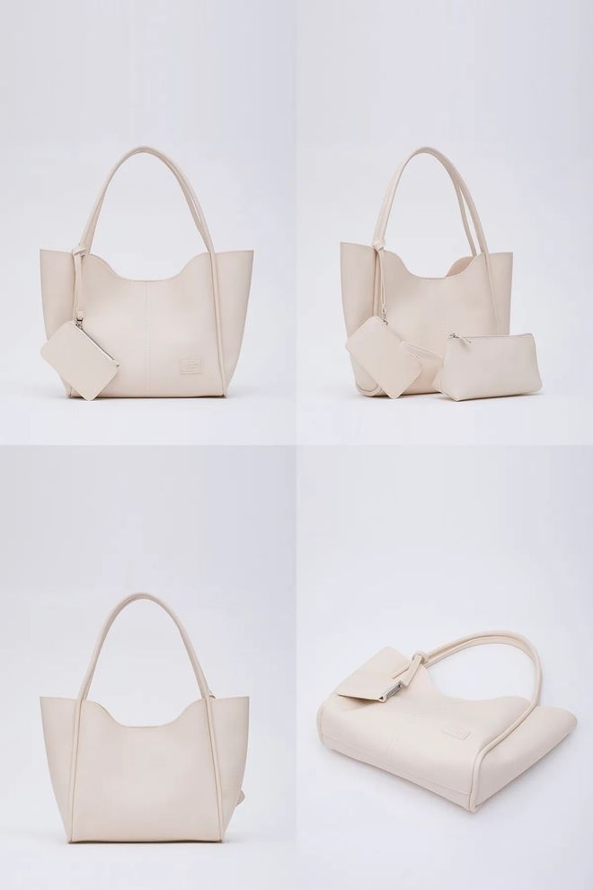 Mina Fashion Bolsa Feminina De Mão E Ombro Com Carteira De Couro Sintético E Bolsa De Maquiagem Roupas por atacado 7