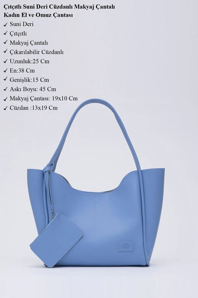 Mina Fashion Bolsa Feminina De Mão E Ombro Com Fecho De Pressão Carteira De Couro Sintético E Bolsa De Maquiagem Roupas por atacado 2