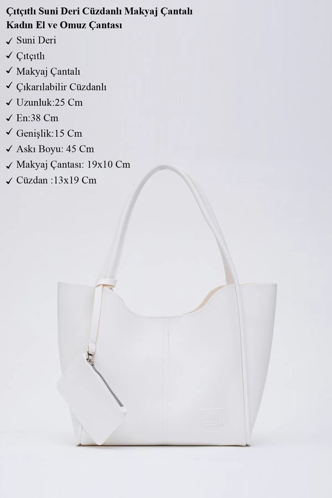 Mina Fashion Bolsa Feminina De Mão E Ombro Com Fecho De Pressão Carteira De Couro Sintético E Bolsa De Maquiagem Roupas por atacado 2