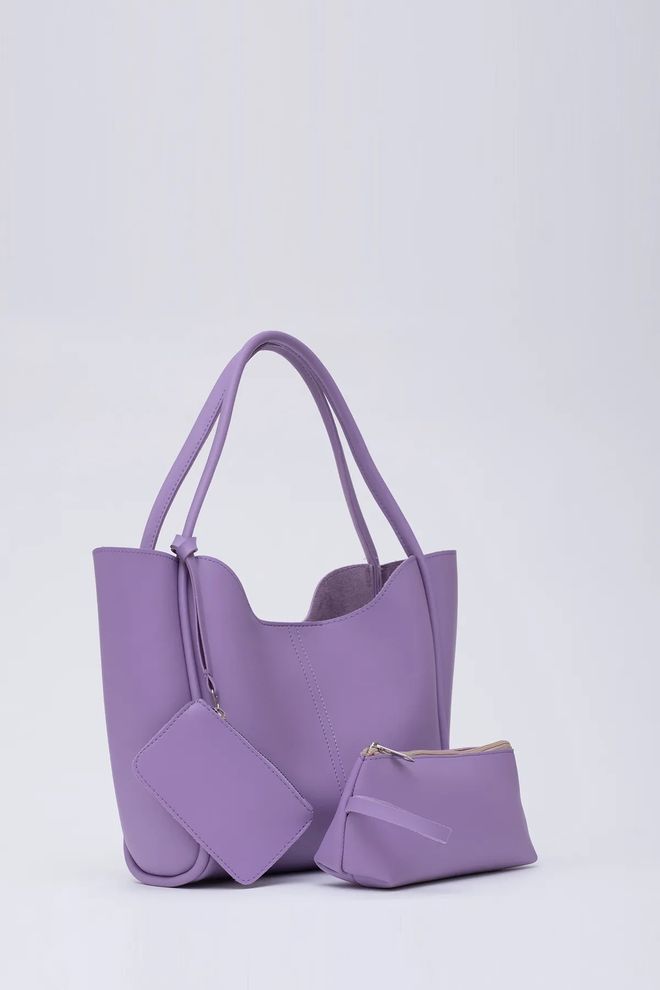 Mina Fashion Bolsa Feminina De Mão E Ombro Com Fecho De Pressão Carteira De Couro Sintético E Bolsa De Maquiagem Roupas por atacado 1