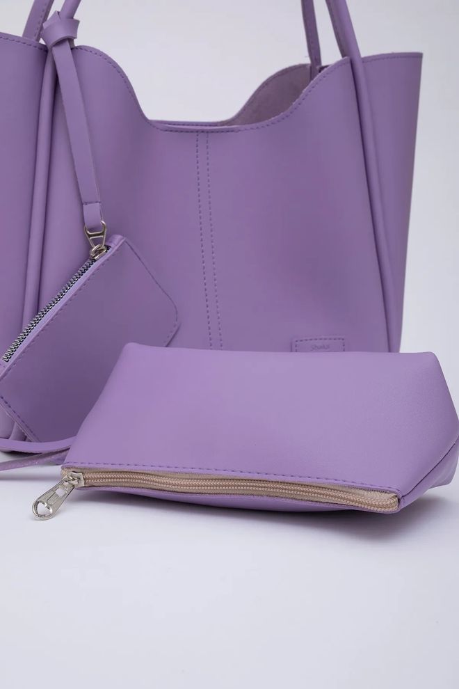 Mina Fashion Bolsa Feminina De Mão E Ombro Com Fecho De Pressão Carteira De Couro Sintético E Bolsa De Maquiagem Roupas por atacado 5