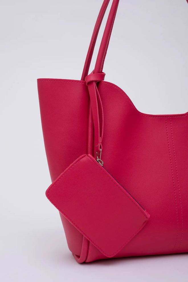 Mina Fashion Bolsa Feminina De Mão E Ombro Com Fecho De Pressão Carteira De Couro Sintético E Bolsa De Maquiagem Roupas por atacado 4