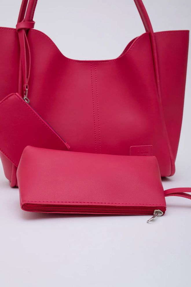 Mina Fashion Bolsa Feminina De Mão E Ombro Com Fecho De Pressão Carteira De Couro Sintético E Bolsa De Maquiagem Roupas por atacado 5