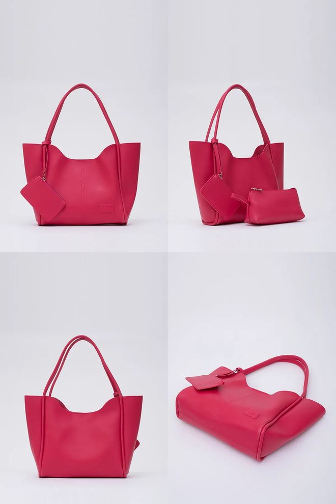 Mina Fashion Bolsa Feminina De Mão E Ombro Com Fecho De Pressão Carteira De Couro Sintético E Bolsa De Maquiagem Roupas por atacado 7