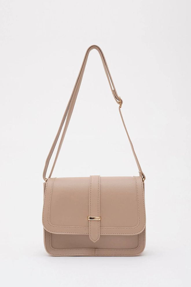 Mina Fashion حقيبة يد وذراع وكتف من الجلد الصناعي مع جيب داخلي بسحاب وإغلاق بالإطباق ملابس بالجملة 0