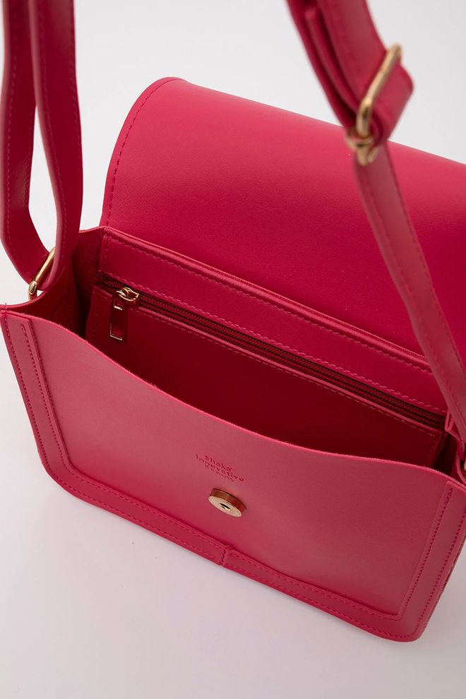 Mina Fashion حقيبة يد وذراع وكتف من الجلد الصناعي مع جيب داخلي بسحاب وإغلاق بالإطباق ملابس بالجملة 6