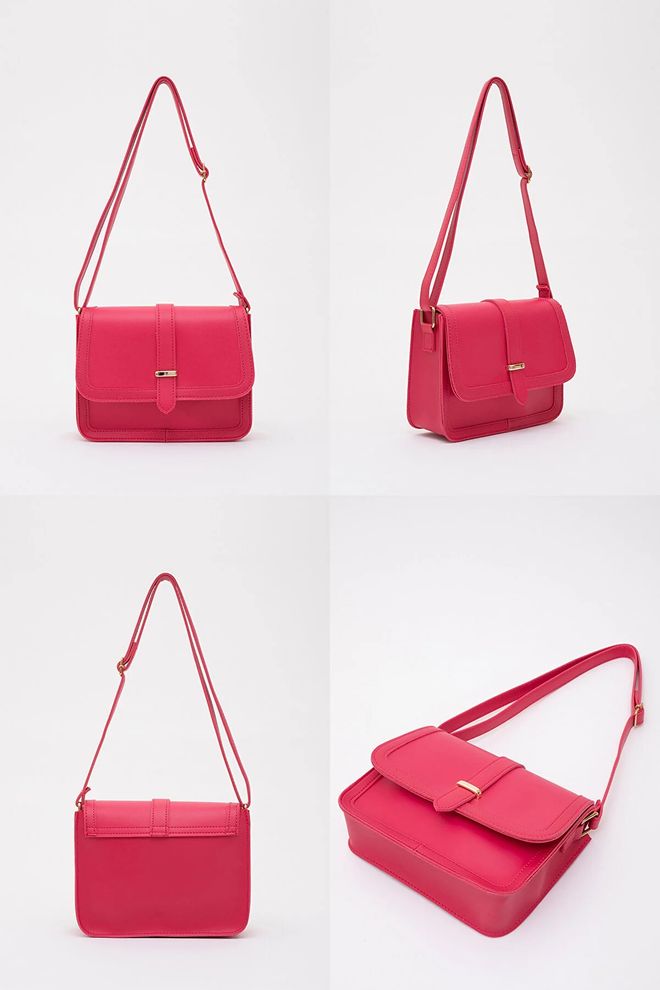 Mina Fashion حقيبة يد وذراع وكتف من الجلد الصناعي مع جيب داخلي بسحاب وإغلاق بالإطباق ملابس بالجملة 7