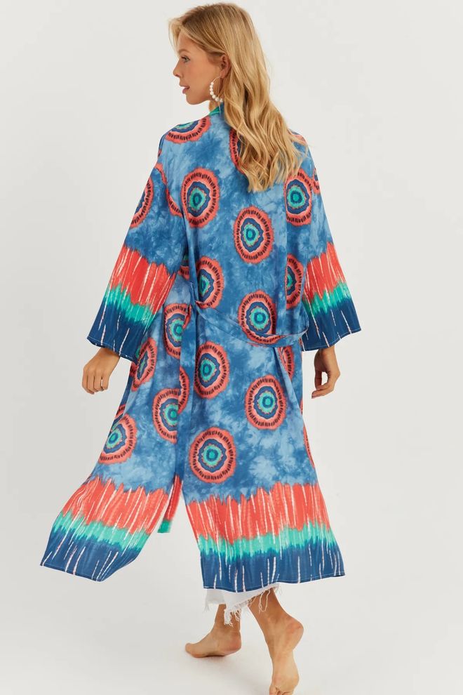 Mina Fashion Multi Patterned Kimono Wholesale Clothing Cotton