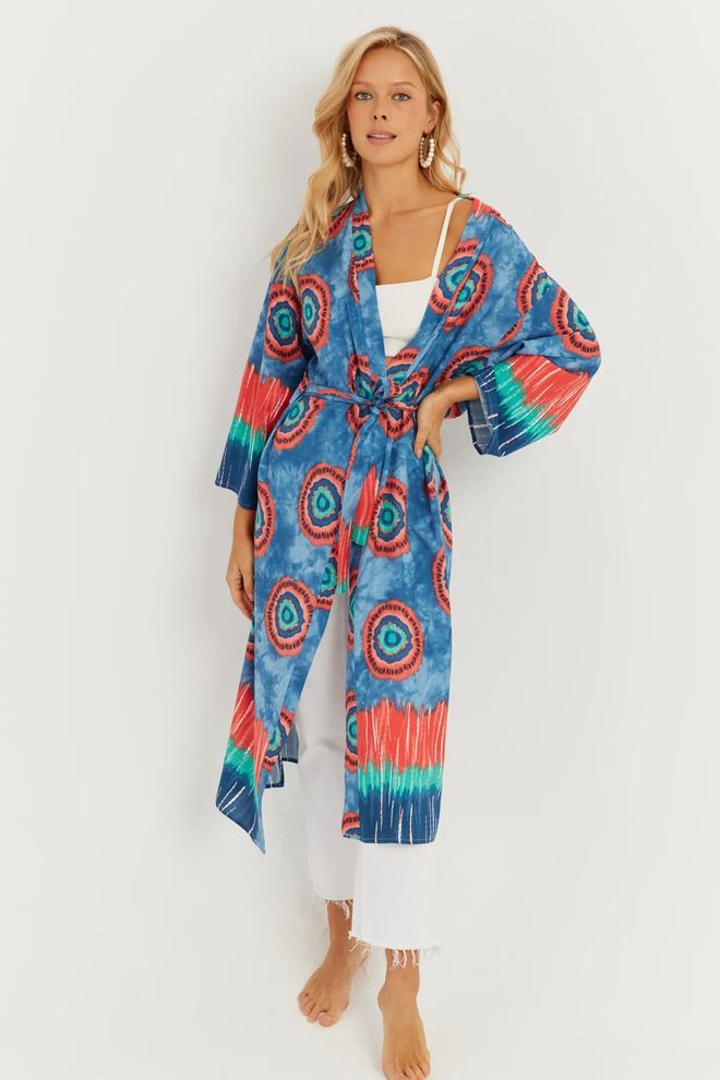 Mina Fashion Multi Patterned Kimono Wholesale Clothing Spring