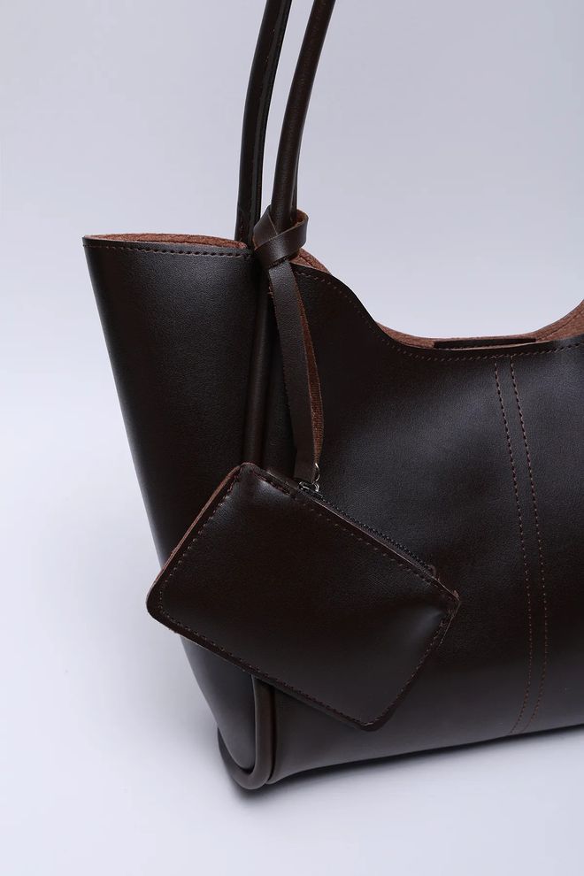 Mina Fashion Bolsa Feminina De Mão E Ombro Com Fecho De Pressão Carteira De Couro Sintético E Bolsa De Maquiagem Roupas por atacado 4