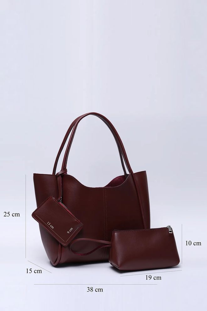 Mina Fashion Bolsa Feminina De Mão E Ombro Com Fecho De Pressão Carteira De Couro Sintético E Bolsa De Maquiagem Roupas por atacado 1