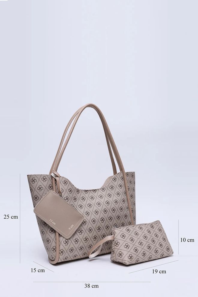 Mina Fashion Bolsa Feminina De Mão E Ombro Com Fecho De Pressão Carteira De Couro Sintético E Bolsa De Maquiagem Roupas por atacado 1