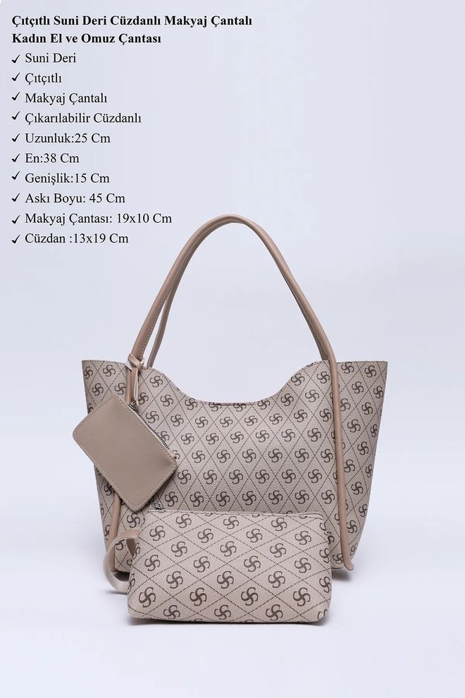 Mina Fashion Bolsa Feminina De Mão E Ombro Com Fecho De Pressão Carteira De Couro Sintético E Bolsa De Maquiagem Roupas por atacado 2