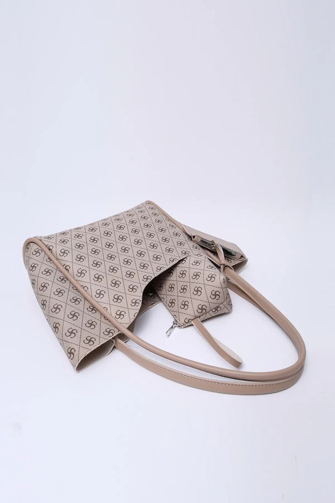 Mina Fashion Bolsa Feminina De Mão E Ombro Com Fecho De Pressão Carteira De Couro Sintético E Bolsa De Maquiagem Roupas por atacado 5