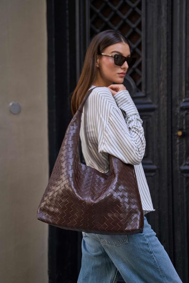 Mina Fashion Megztas Raštuotas Odinis Pečių Krepšys Didmeninė prekyba drabužiais 0