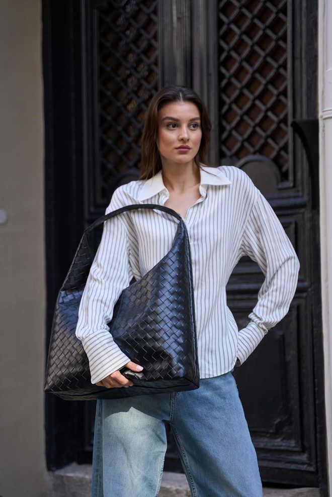 Mina Fashion Megztas Raštuotas Odinis Pečių Krepšys Didmeninė prekyba drabužiais 4