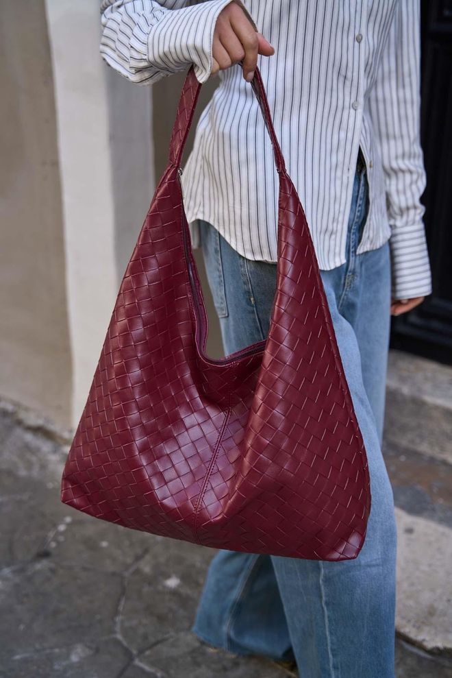 Mina Fashion Gestrickte Gemusterte Leder Umhängetasche Großhandelskleidung 1