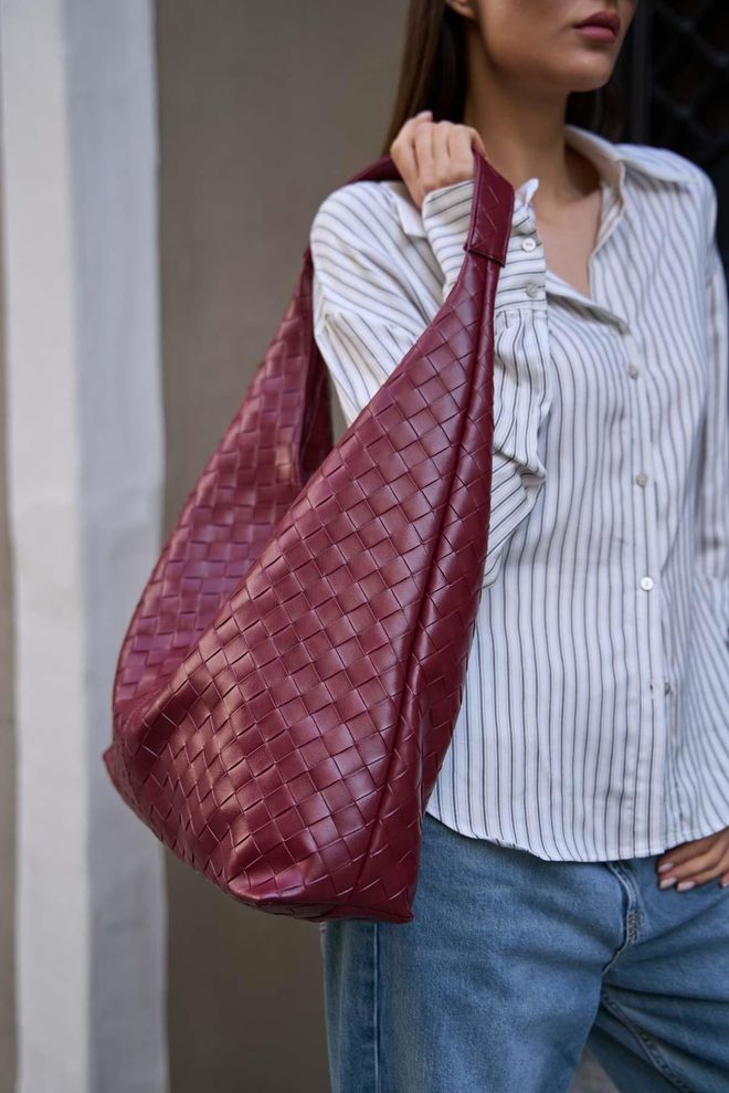 Mina Fashion Gestrickte Gemusterte Leder Umhängetasche Großhandelskleidung Sommer