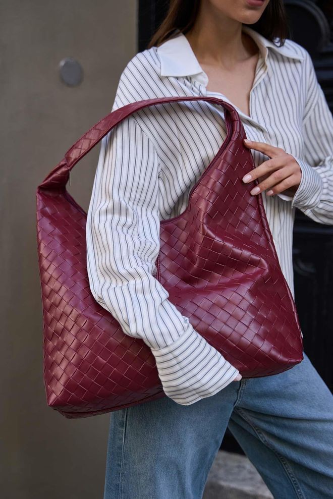 Mina Fashion Gestrickte Gemusterte Leder Umhängetasche Großhandelskleidung 4