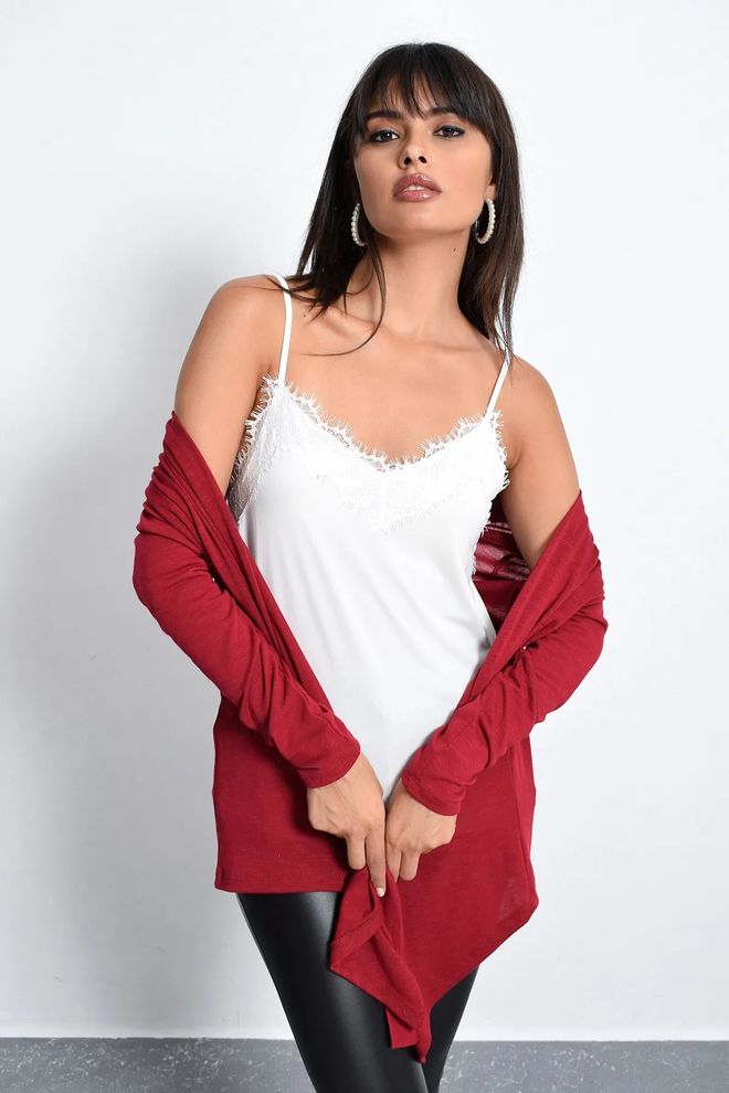 Mina Fashion White Lace Tank Top Wholesale Clothing Casual