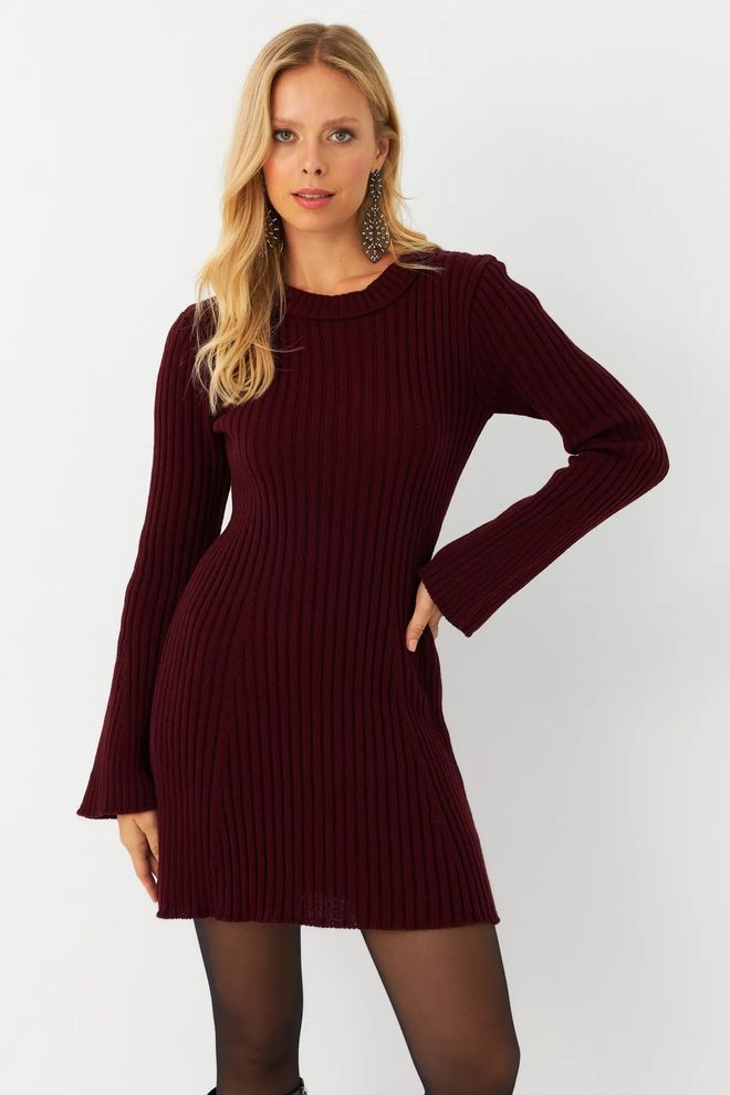 Mina Fashion Mini Abito Da Donna In Maglia Con Maniche Spagnole Abbigliamento all'ingrosso Casuale