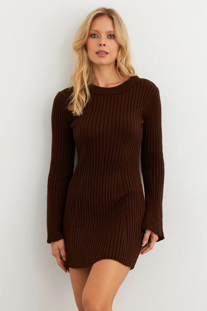 Mina Fashion Mini Abito Da Donna In Maglia Con Maniche Spagnole Abbigliamento all'ingrosso Casuale