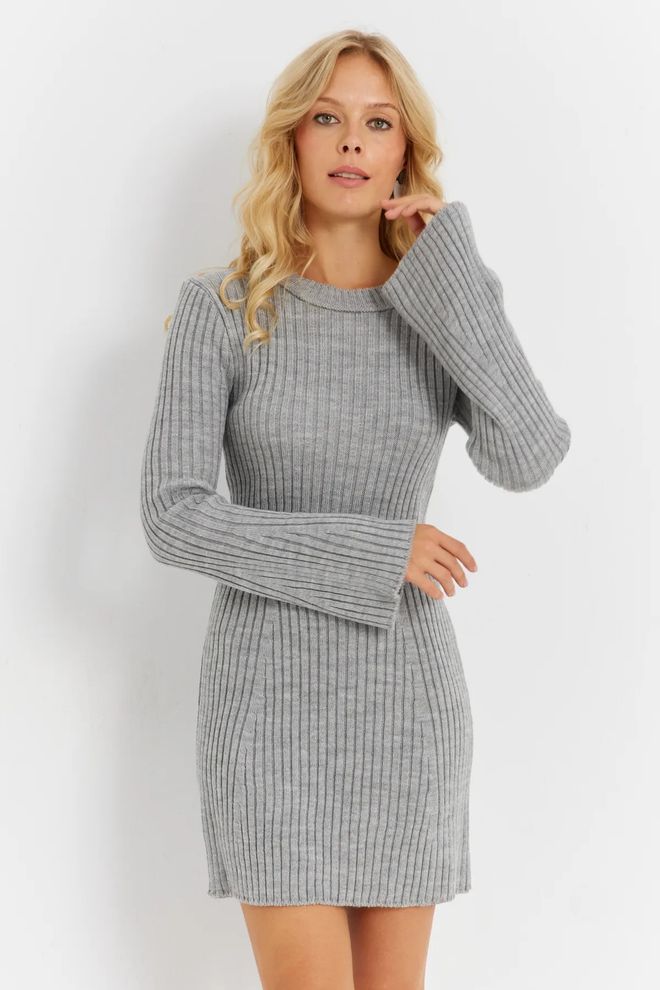 Mina Fashion Mini Abito Da Donna In Maglia Con Maniche Spagnole Abbigliamento all'ingrosso Casuale