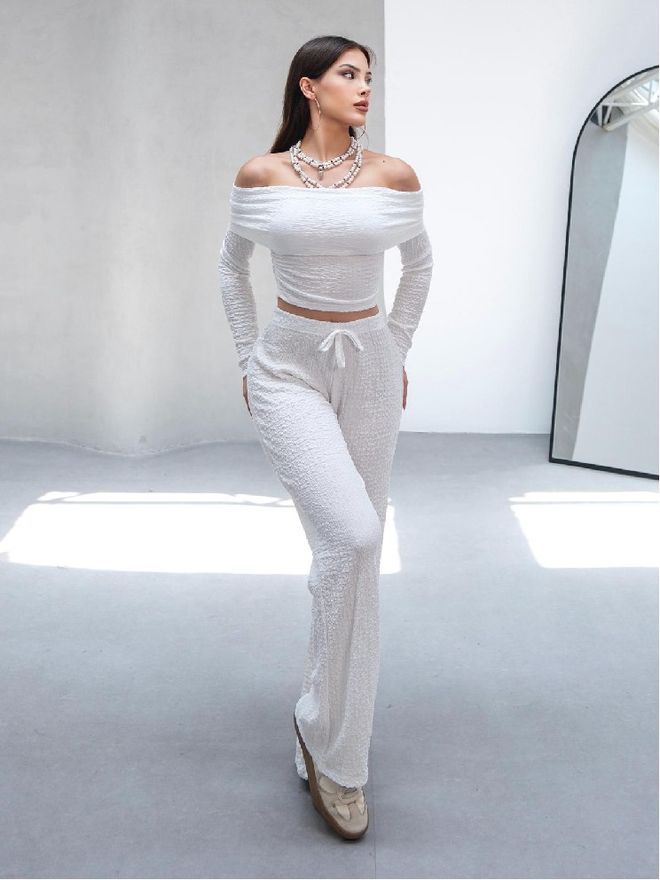 Mistix Wit Elegant Casual Set Groothandel Kleding Casual