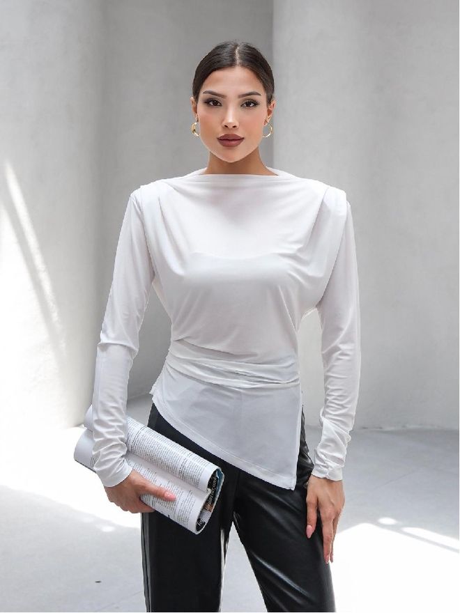 Mistix White Elegant Formal Casual Blouse Wholesale Clothing Casual
