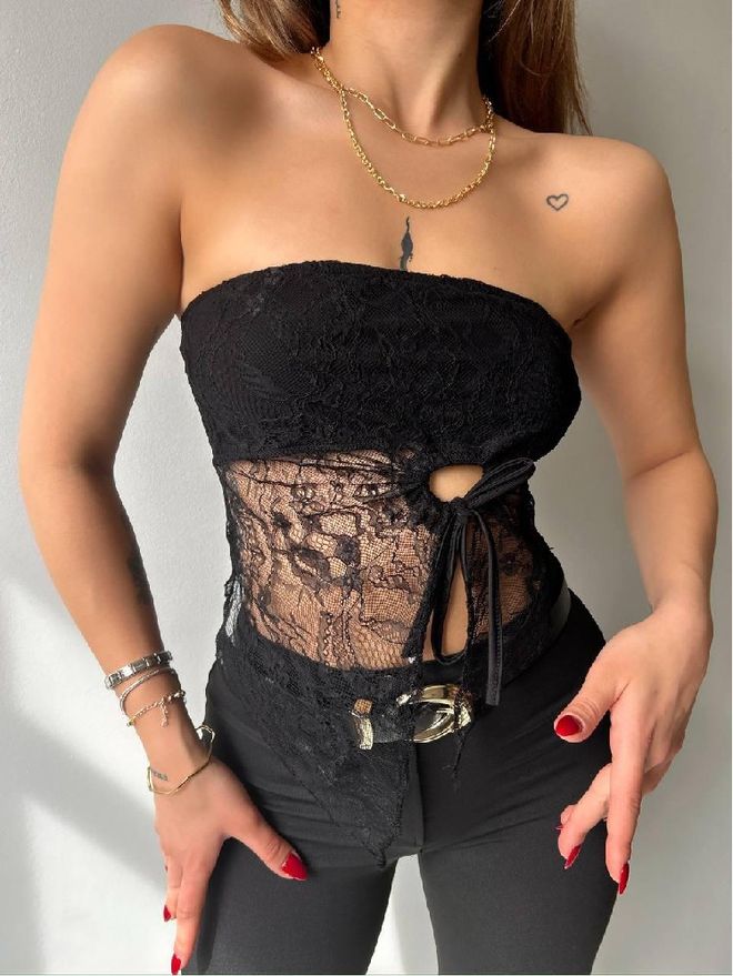 Mistix Black Sexy Glam Elegant Slim Fit Blouse Wholesale Clothing Casual
