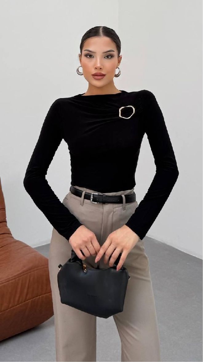Mistix Blouse With Chest Buckle Wholesale Clothing 0