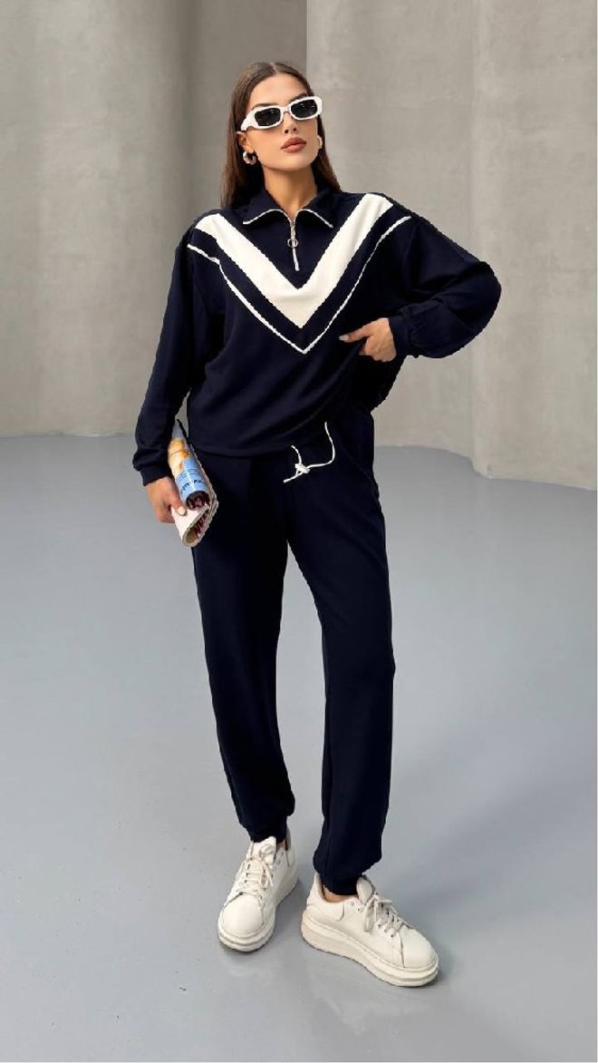 Mistix Set Bleumarin Casual Sport De Stradă Îmbrăcăminte cu ridicata Casual