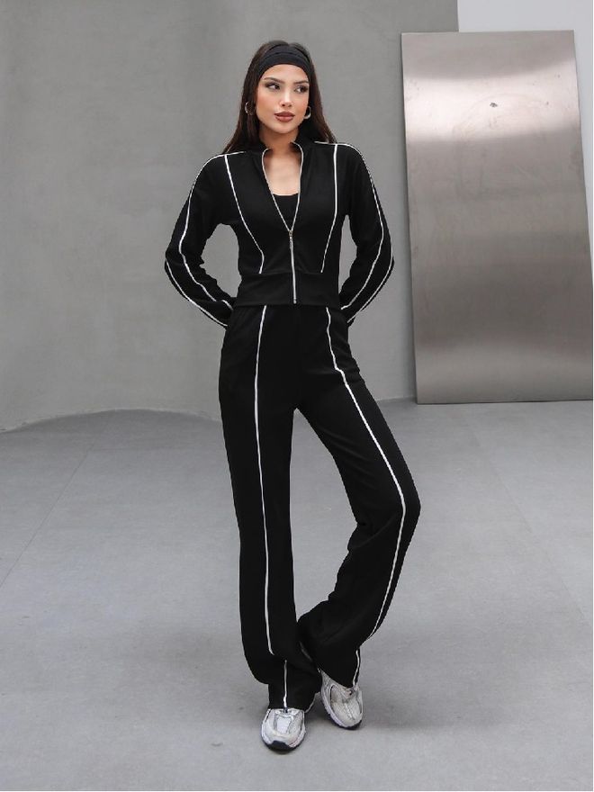 Mistix Set Sport Casual De Stradă Negru Îmbrăcăminte cu ridicata Casual
