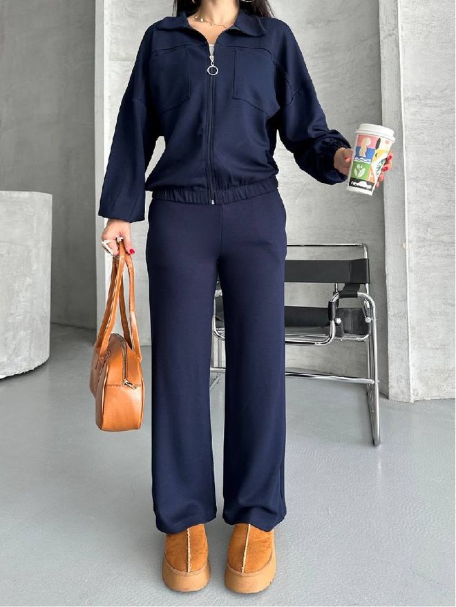 Mistix Set Bleumarin Casual Sport De Stradă Îmbrăcăminte cu ridicata Casual