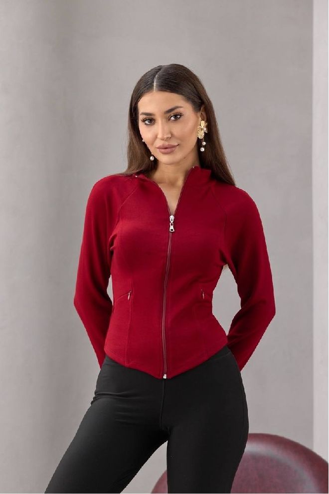 Mistix Μπλούζα Μπορντό Με Ψηλή Λαιμόκοψη Και Ράγκλαν Μανίκια Χονδρικό εμπόριο ενδυμάτων Casual