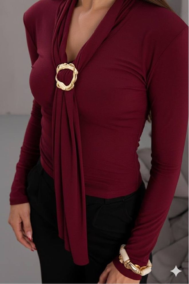 Mistix Μπλούζα Μπορντό Κομψό Επίσημο Χονδρικό εμπόριο ενδυμάτων Επίσημο