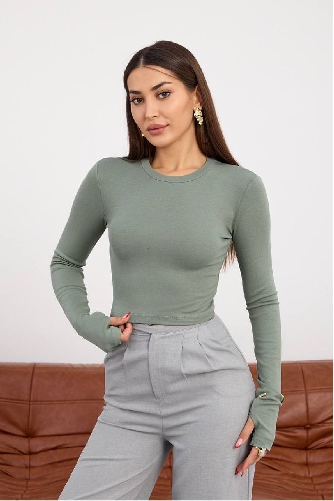 Mistix بلوزة أخضر غير رسمي جنسي رائع ملابس بالجملة غير رسمي