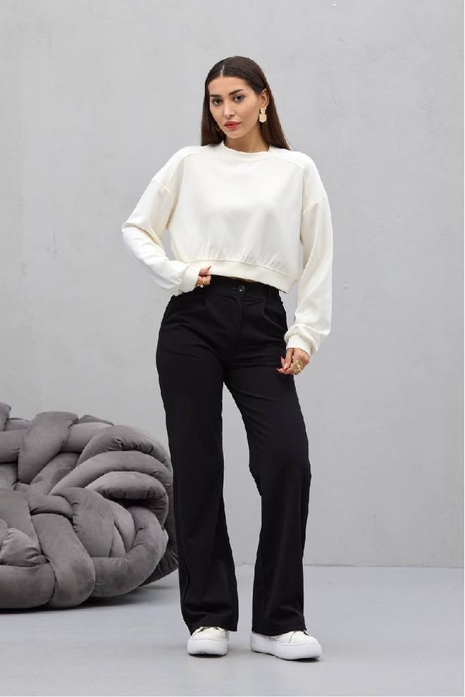 Mistix Biela Casual Blúzka S Oversized Strihom Veľkoobchod s oblečením Skromný