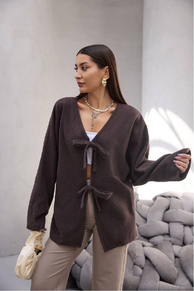Mistix Jaqueta Castanha Wrapover Com Tamanho Grande Roupas por atacado Modesto