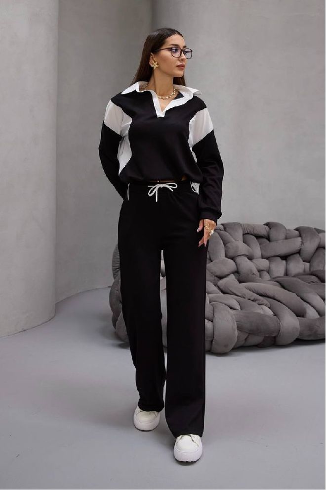 Mistix Σετ Palazzo Με Μαύρο Χρώμα Μπλοκ Χονδρικό εμπόριο ενδυμάτων Casual