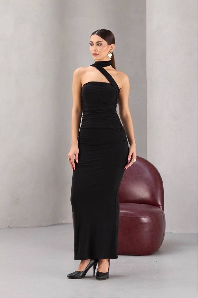 Mistix Vestido Bodycon Preto Sensual Elegante Roupas por atacado Sensual