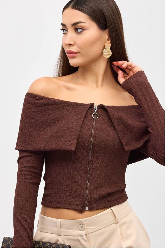 Mistix Chemisier Brun Sexy Décontracté Élégant Vêtements en gros Décontracté