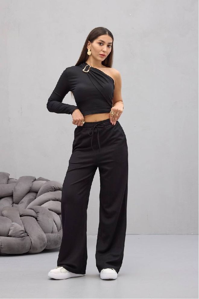 Mistix Zwart Set Sexy Casual Elegant Groothandel Kleding Casual