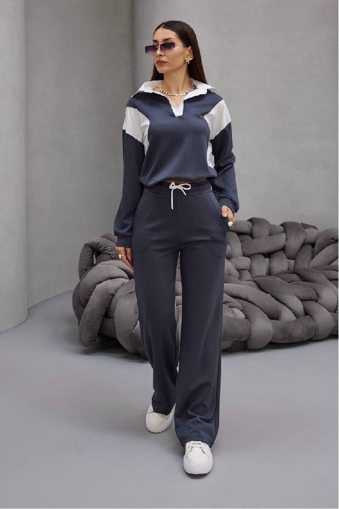 Mistix Conjunto Azul marinho Casual Desporto Roupa De Rua Roupas por atacado Casual
